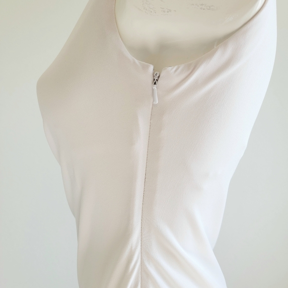 Nude White One Shoulder Crystal Sequin Evening Wedding Prom Bridal Gown Sz 8 - Picture 16 of 16